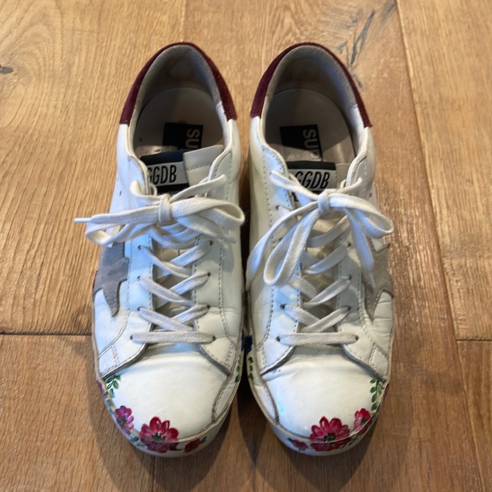 100% Authentic Golden Goose Superstar Sneakers sz 38 Hand Painted